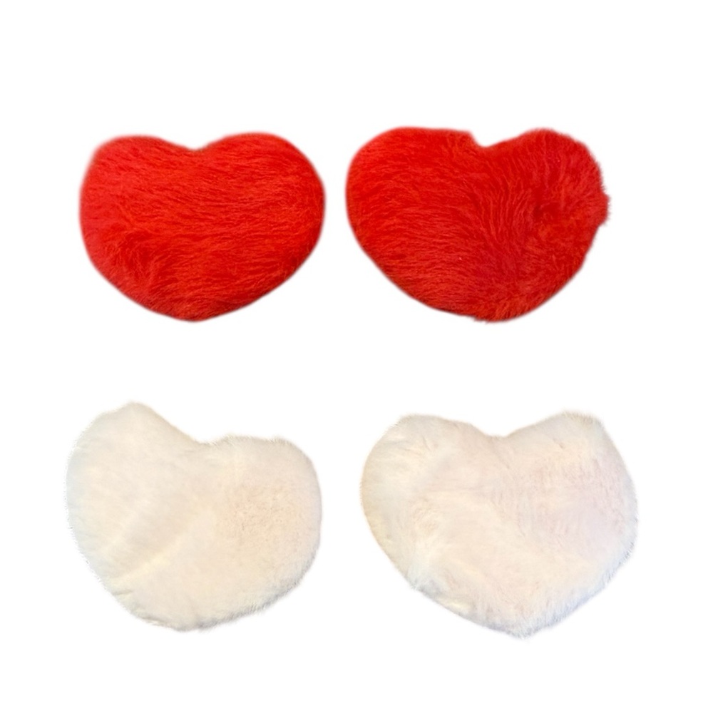 Heart Hair Clips Set of 2 - Pink & Red Available